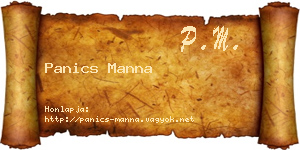 Panics Manna névjegykártya